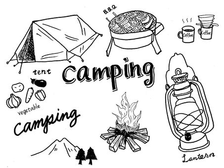 キャンプ用品の絵